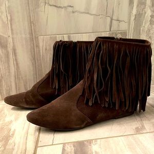 Sam Edelman Brown Fringe Booties